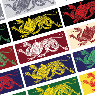 heraldic Dragon counted crossstitch pattern