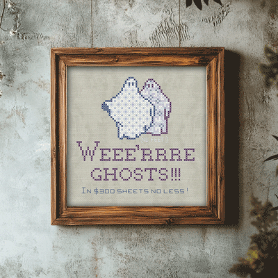 we're ghosts funny crossstitch pattern