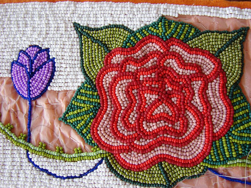 background fill of beaded baby belt