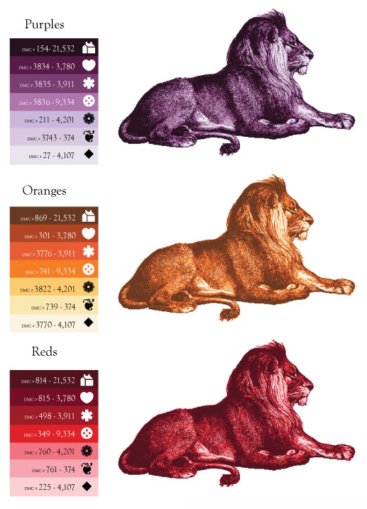 lion in 10 color way - sheet 2