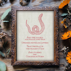 The Conqueror Worm excerpt counted crossstitch pattern