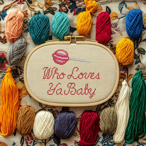 Who Loves Ya Baby Counted Cross-Stitch Pattern