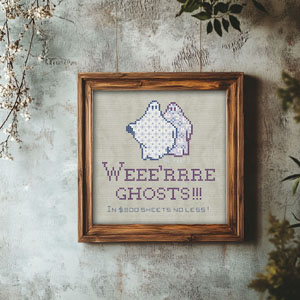 We're Ghosts counted crossstitch pattern