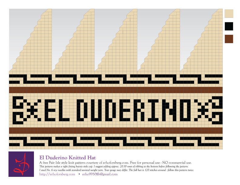 El Duderino - free knitted hat pattern