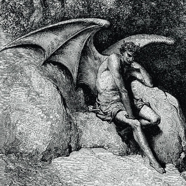 Lucifer free full coverage square counted cross-stitch pattern