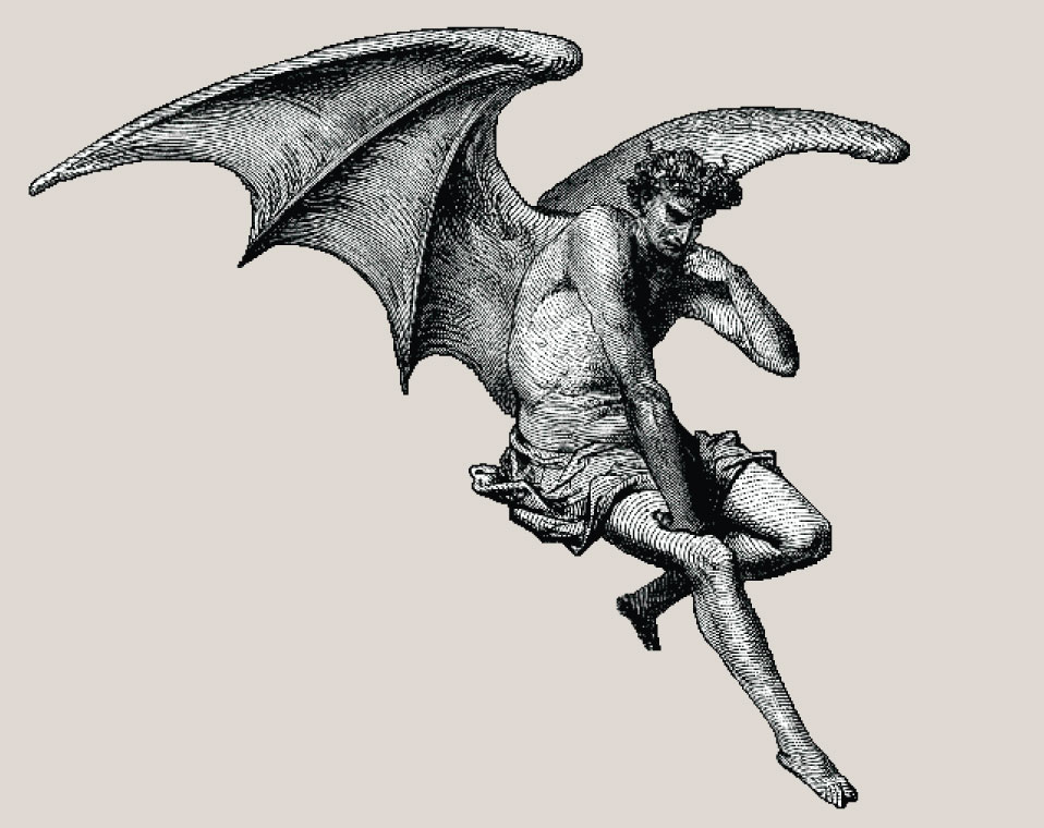 Lucifer free floating no background free counted crossstitch pattern